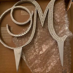Rhinestone Crystal 6 inch high cake topper